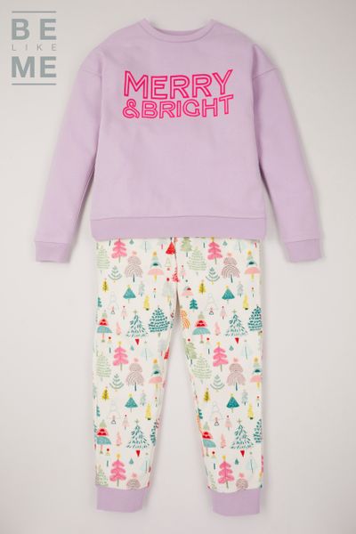 Be Like Me Lilac Merry & Bright Kids pyjamas