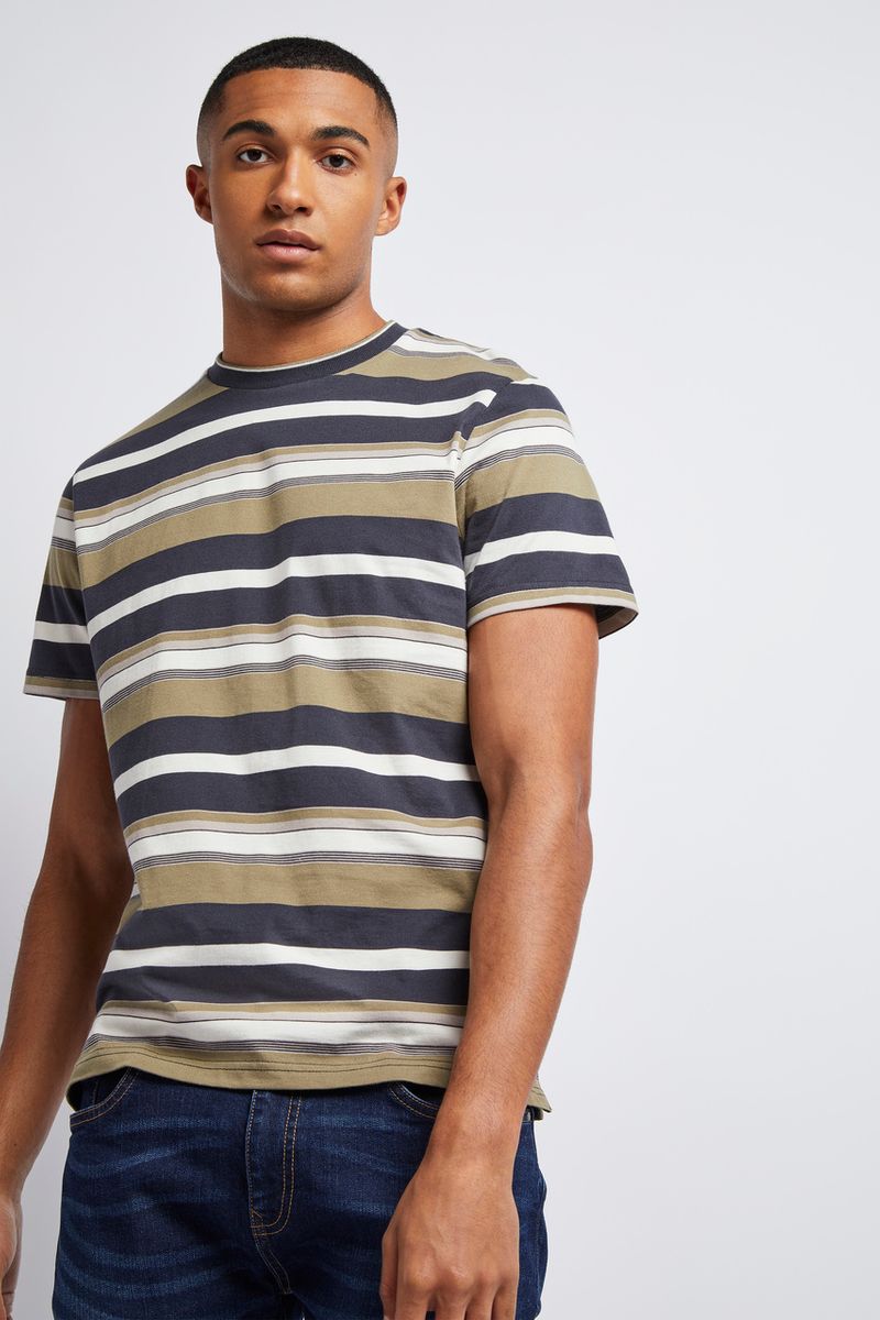 Khaki Green Stripe T-Shirt
