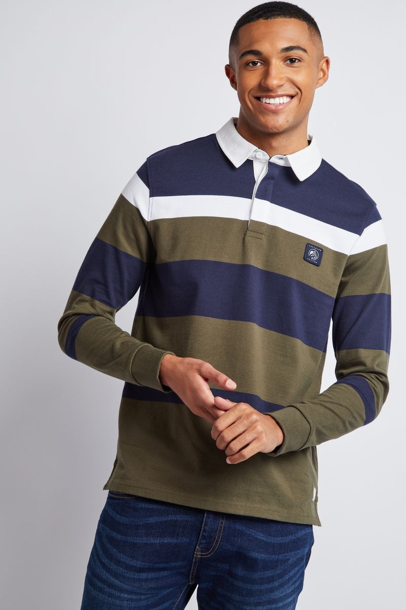 Khaki Stripe Rugby top