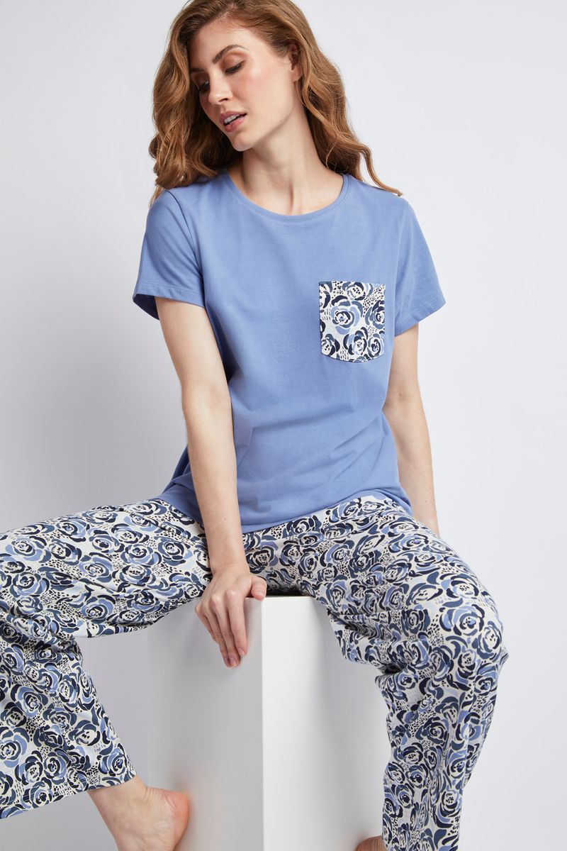 Blue Floral Pyjamas