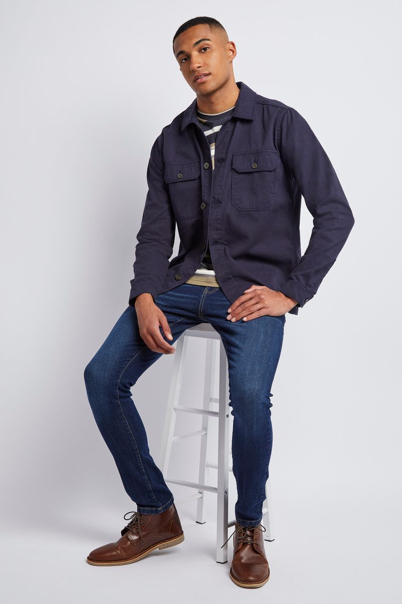 Navy Twill Shacket