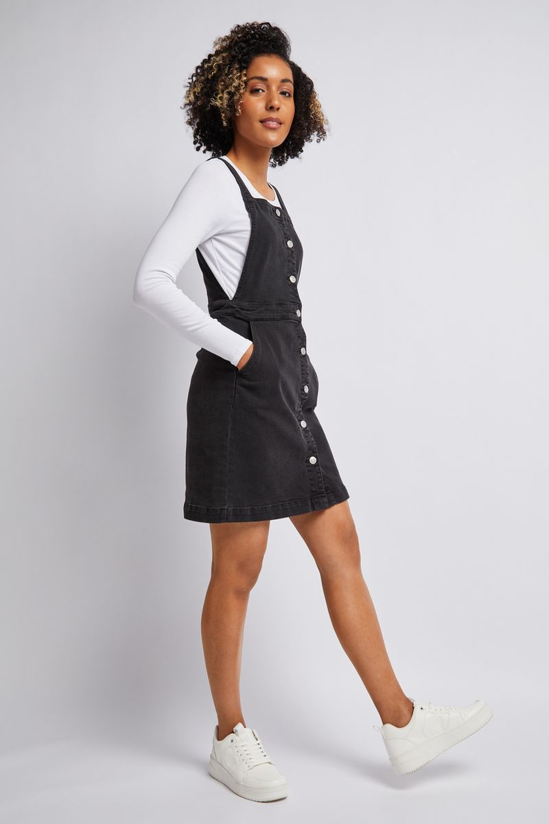 Charcoal Denim Pinafore