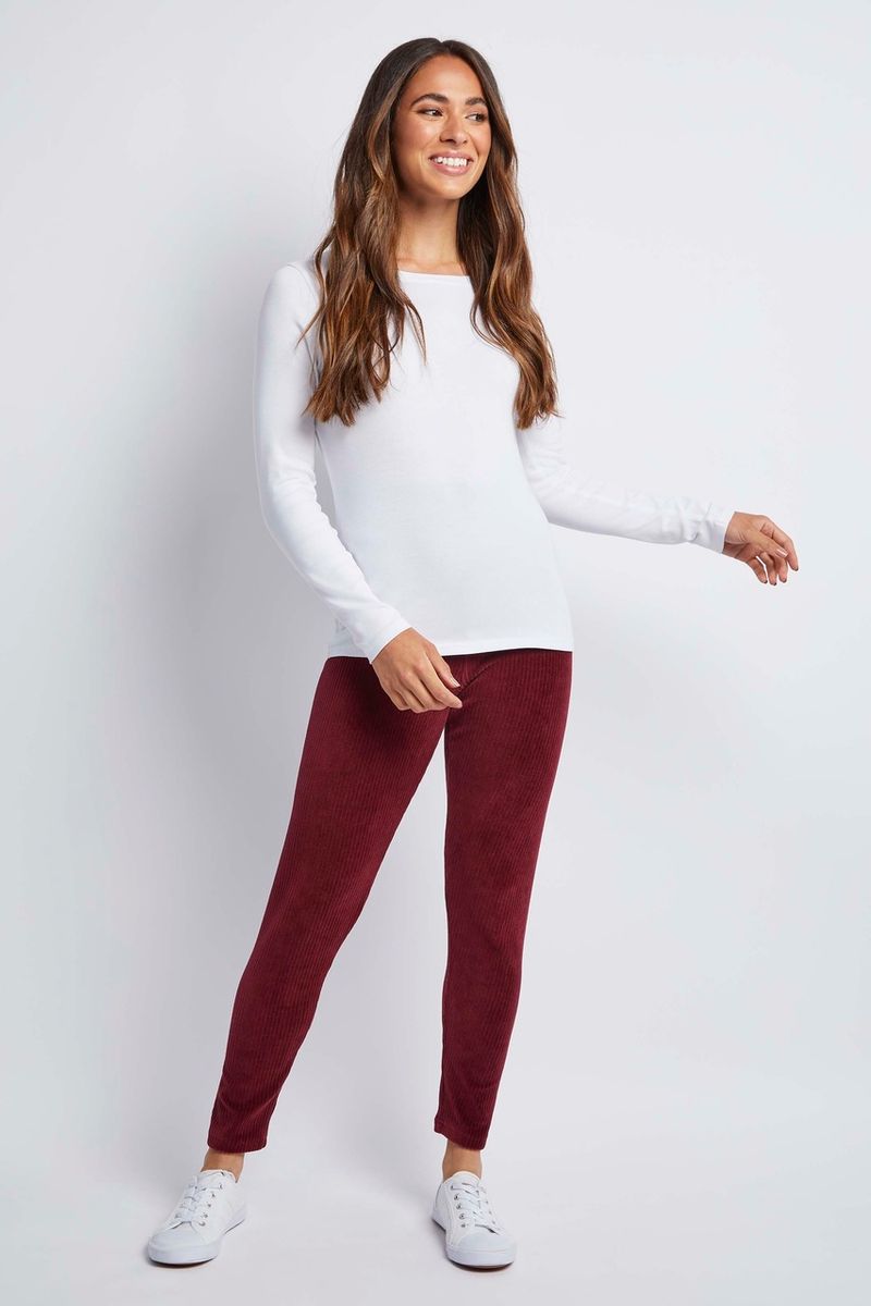 Deep Berry Cord Leggings
