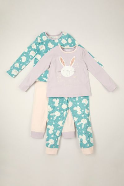 2 Pack Lilac Bunny pyjamas
