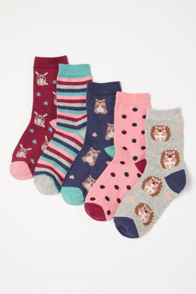 5 Pack Hedgehog Woodland socks