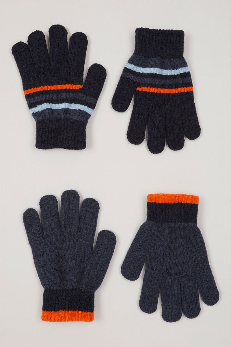 2 Pack Blue Stripe gloves