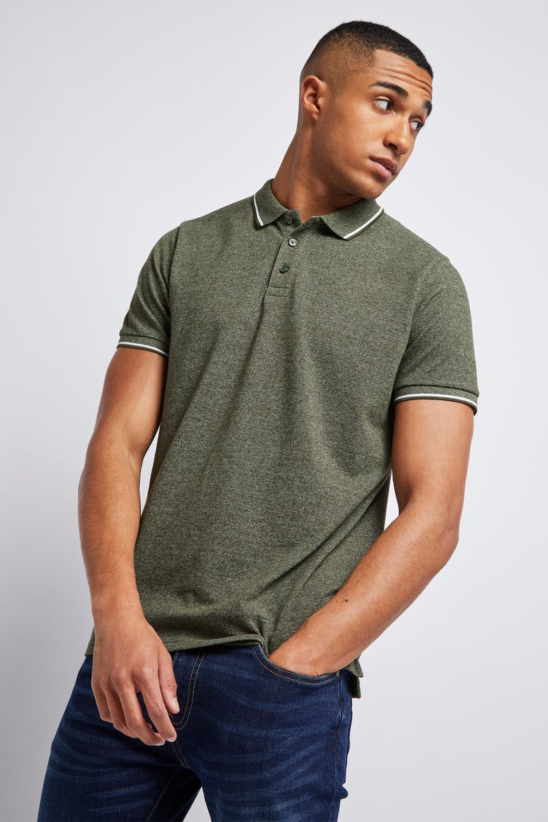 Khaki White Tipping Polo shirt