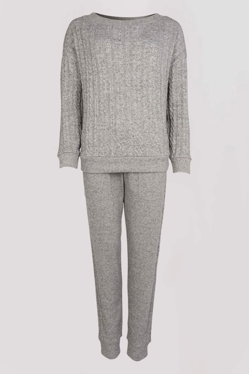 Grey Cable Loungewear Set