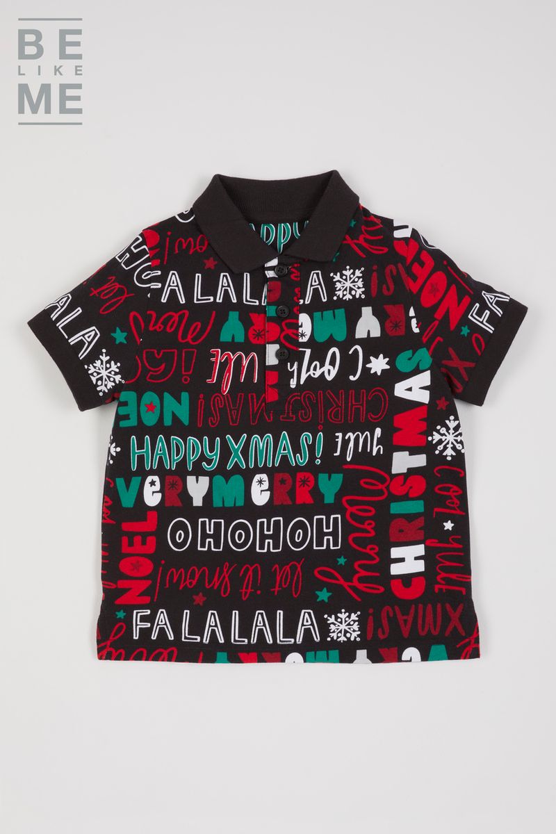Family Of Christmas Slogan Polo Shirt