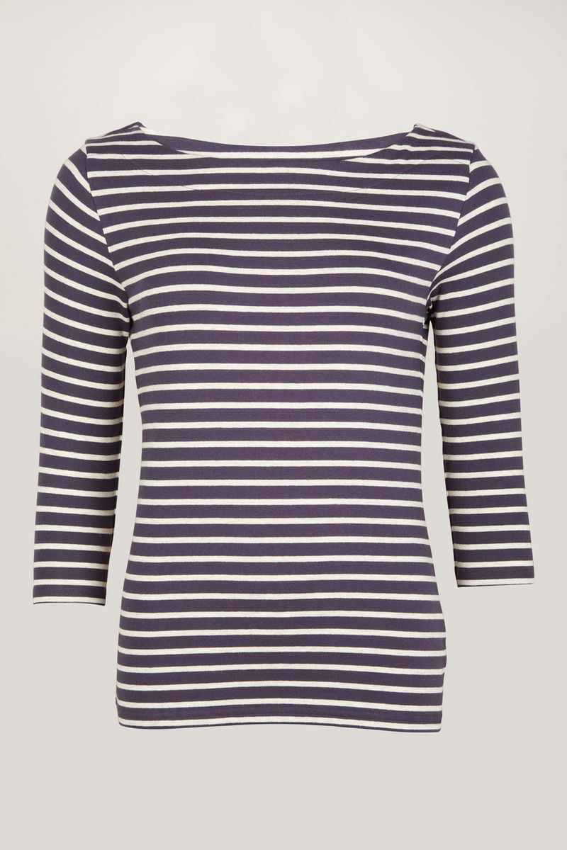Navy Stripe Bardot Top