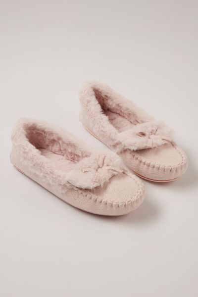 Rose Gold Moccasin Slippers