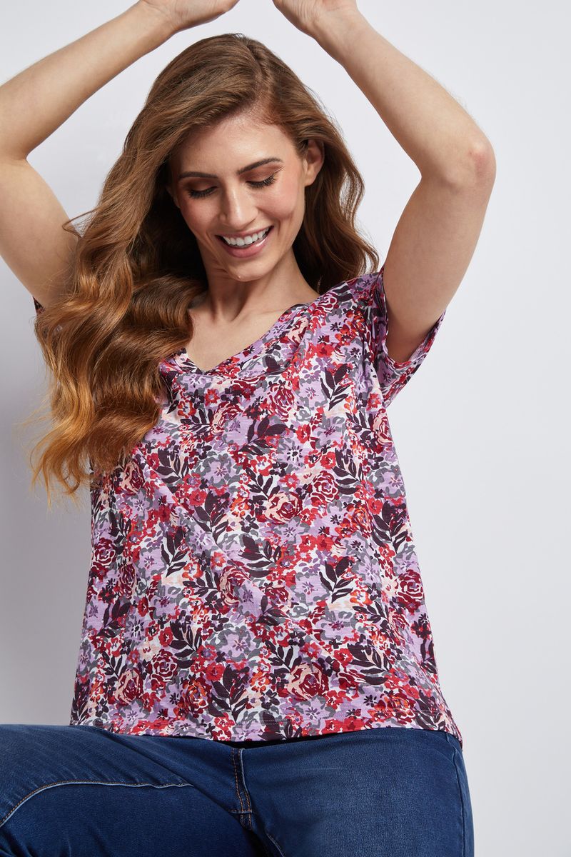 Floral Print Loose Fit T-shirt