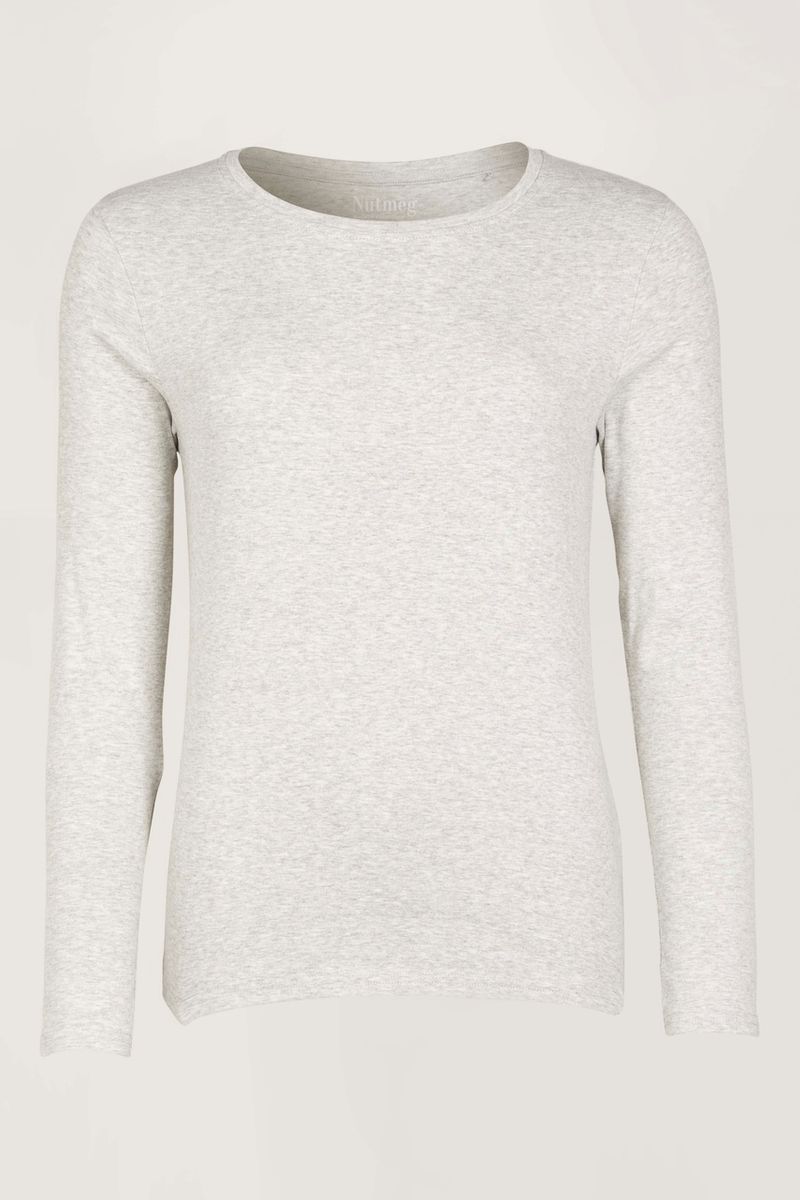 Grey Long Sleeve Fitted T-shirt