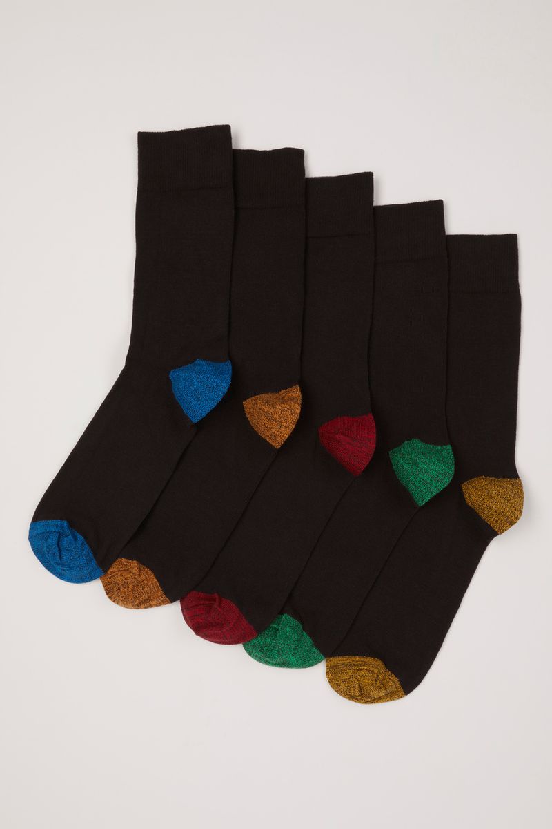 5 Pack Heel & Toe Socks