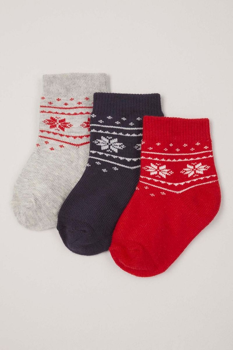 3 Pack Fairisle Pattern Socks