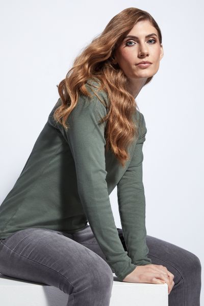 Khaki Fitted Long Sleeve top
