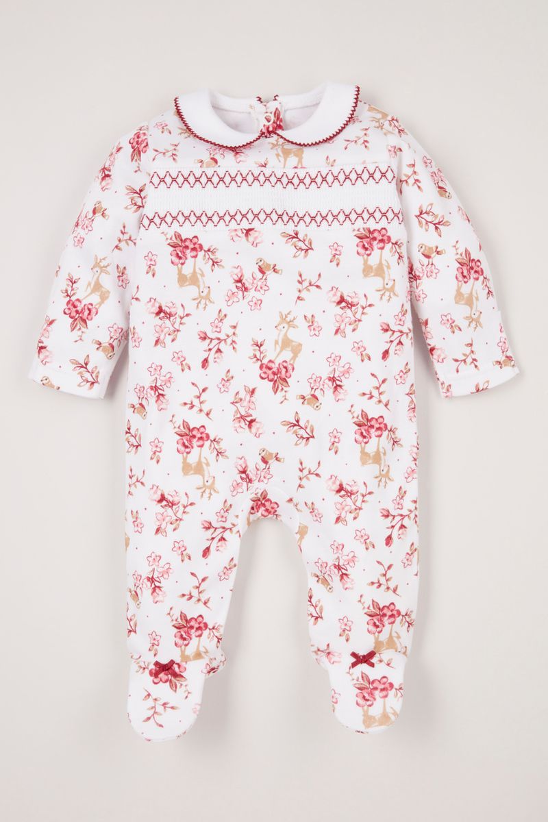 Smocked Deer Sleepsuit