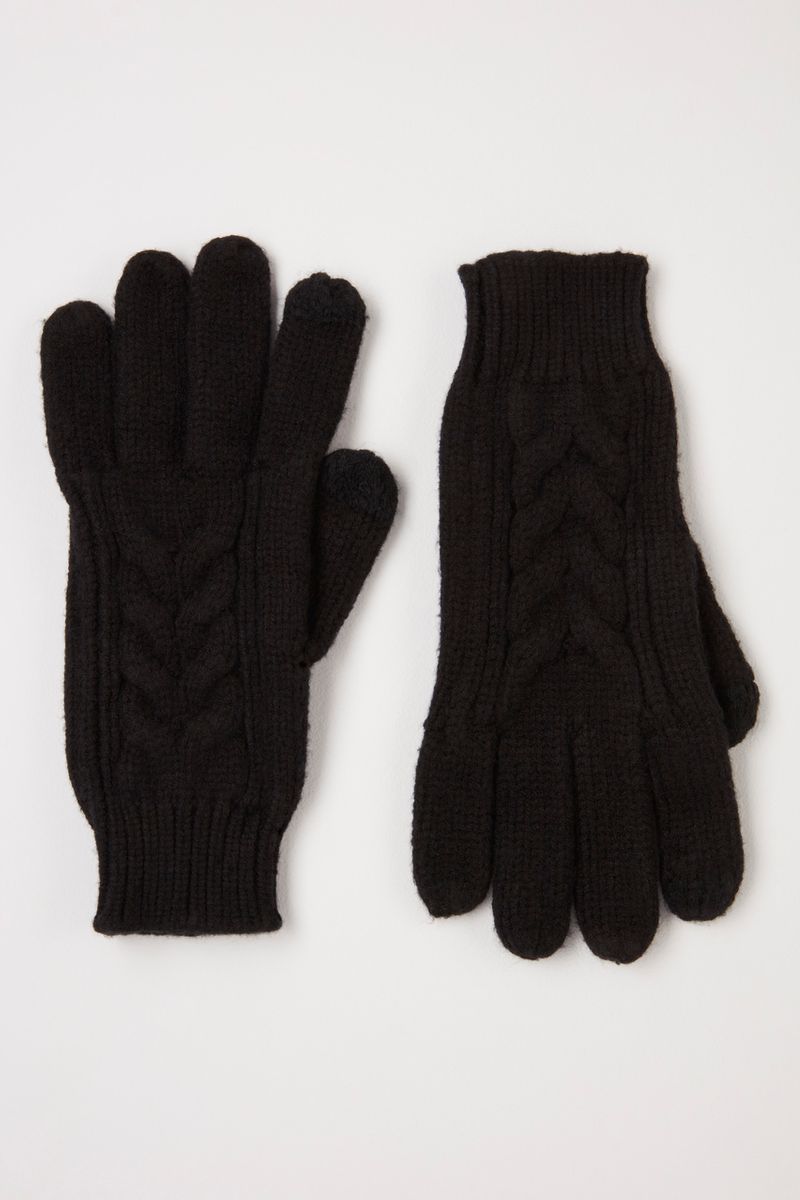 Black Soft Cable Gloves