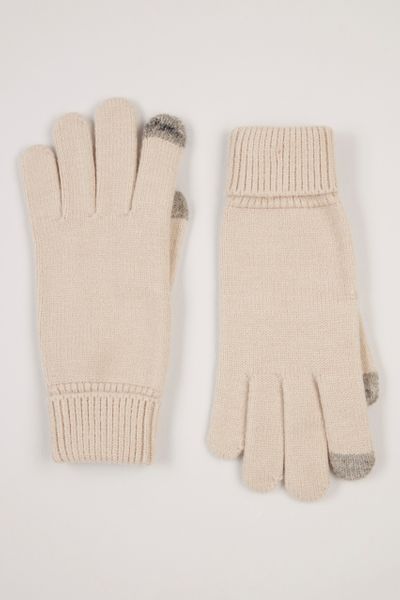 Cream Soft Ribbed gloves