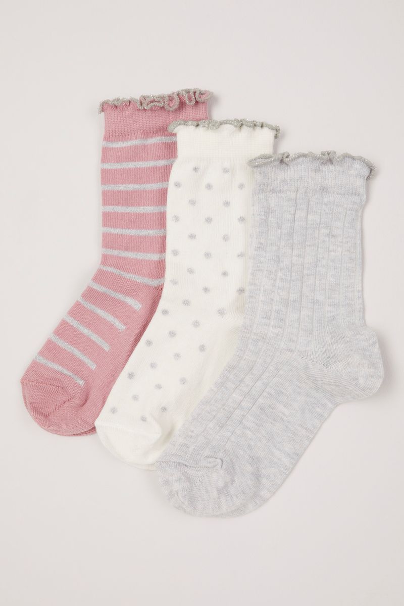 3 Pack Ruffle Top Socks