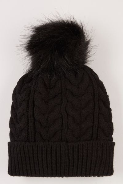 Black Cable Knit beanie