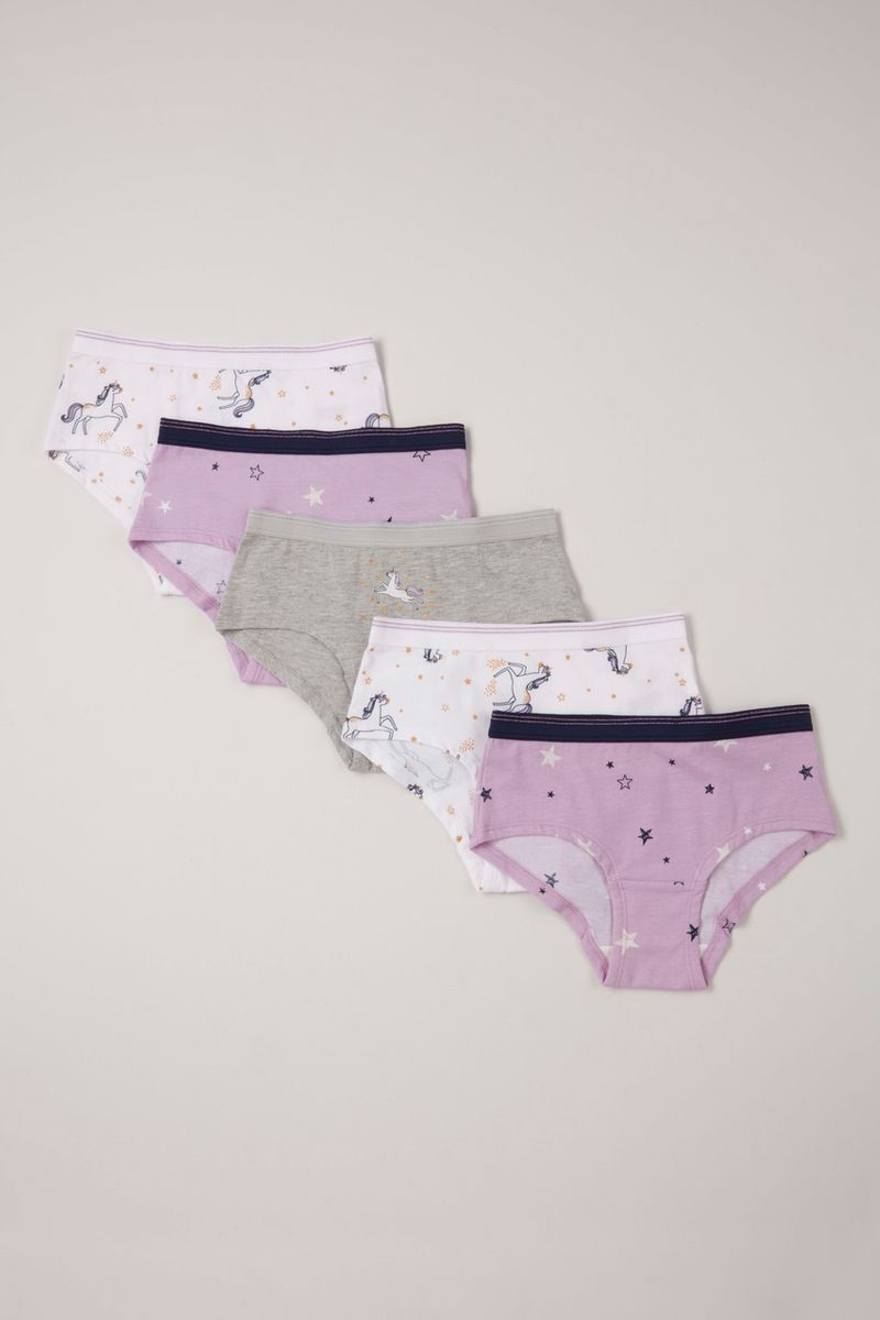 5 Pack Lilac Unicorn Boy shorts