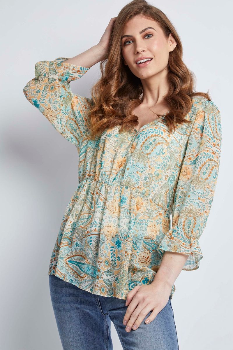 Paisley Chiffon Blouse Top