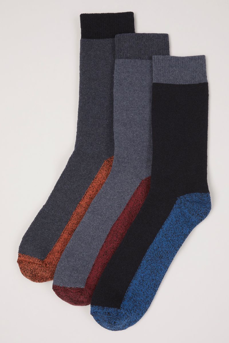 3 Pack Colour Footbed Socks