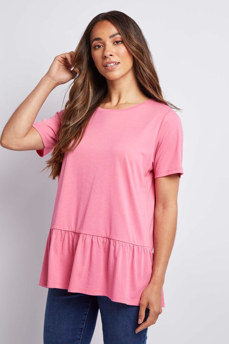 Pink Jersey Peplum T-shirt