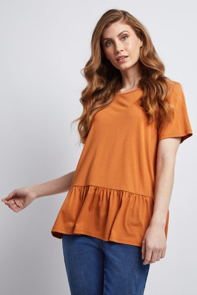 Orange Peplum T-Shirt