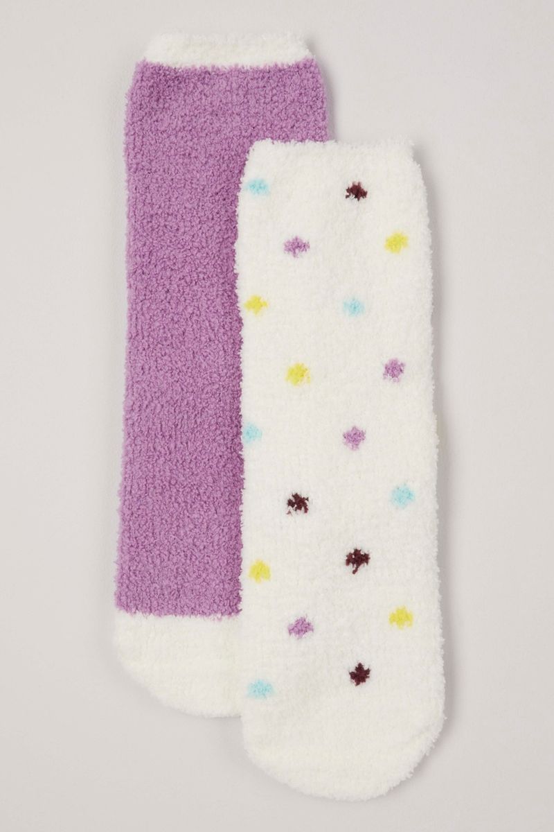 2 Pack Spot Cosy Socks