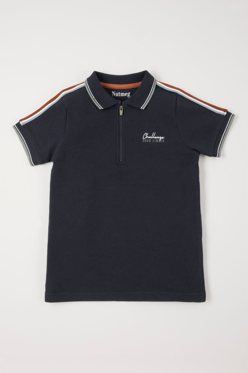 Stripe Taped Zip Polo Shirt