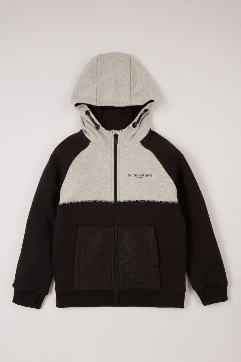 Quilted Panel Hoodie