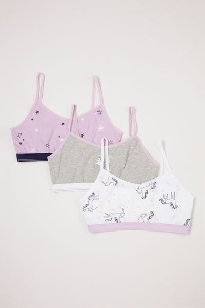 3 Pack Lilac Unicorn Crop tops