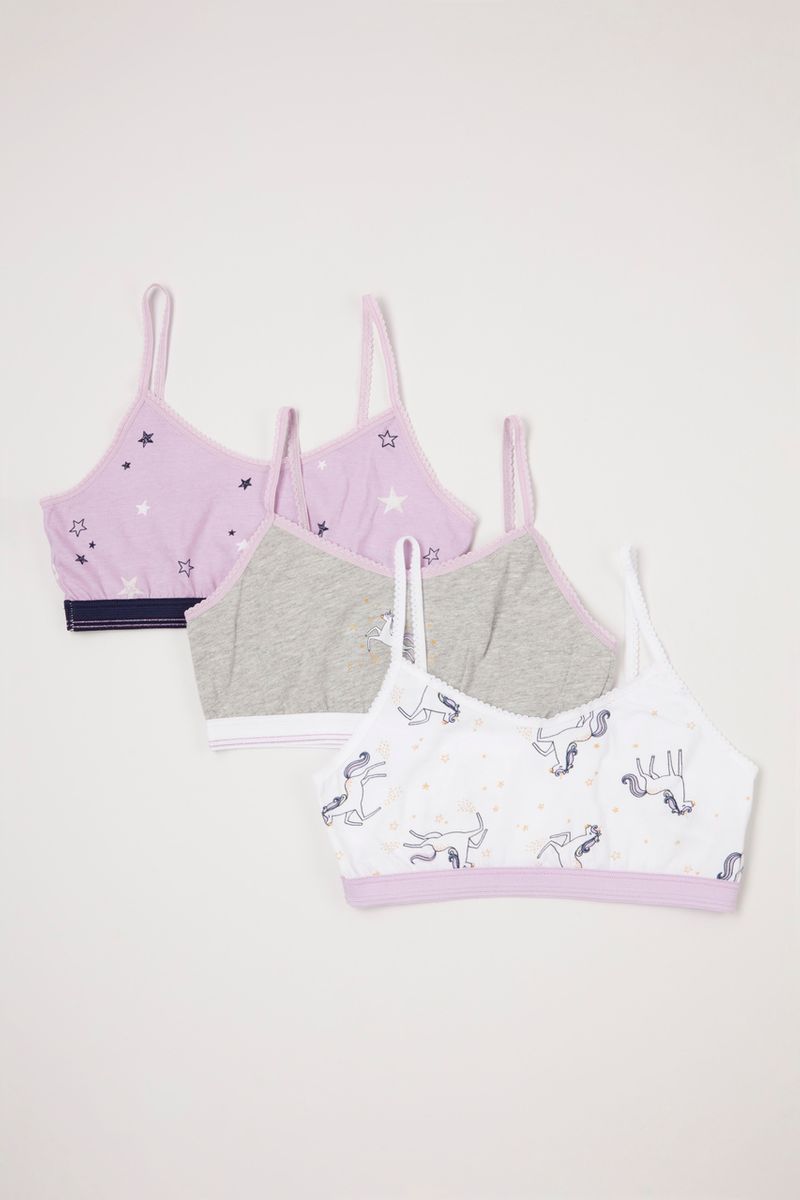 3 Pack Lilac Unicorn Crop tops