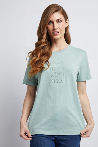 Sage Love & Hope Slogan T-shirt