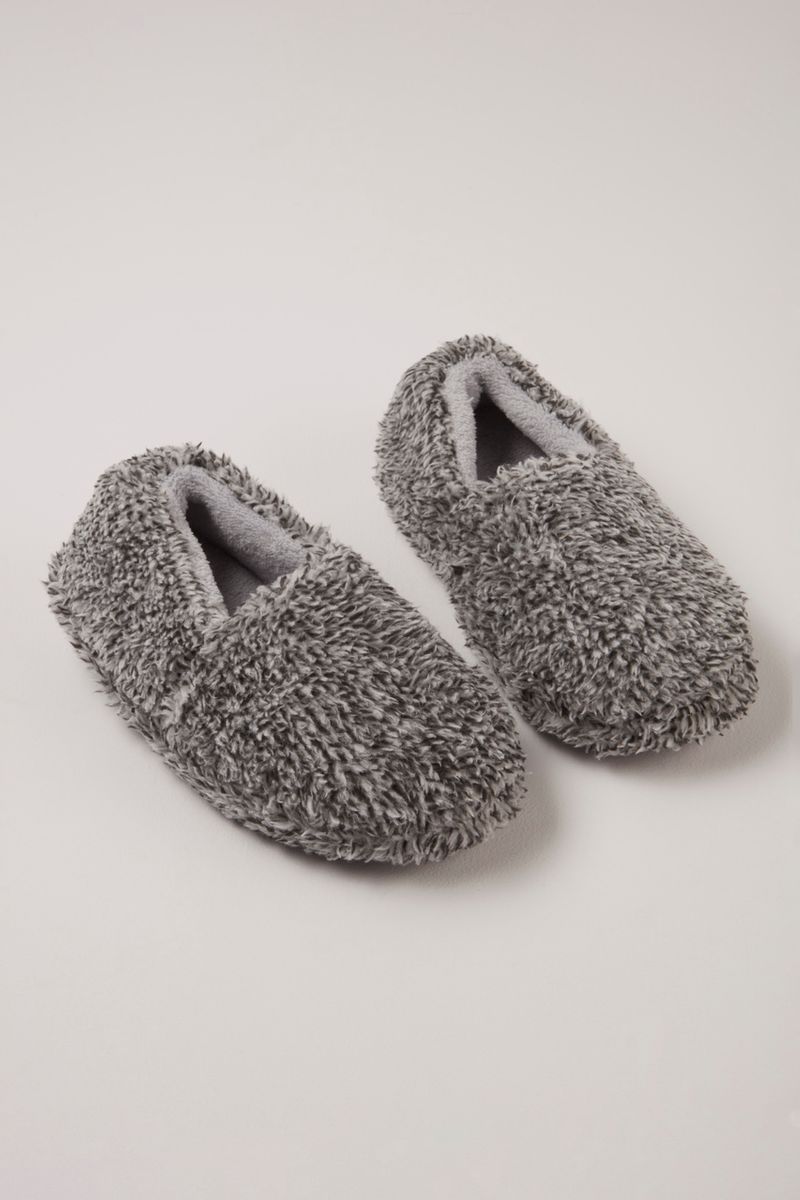 Grey Faux Fur slippers
