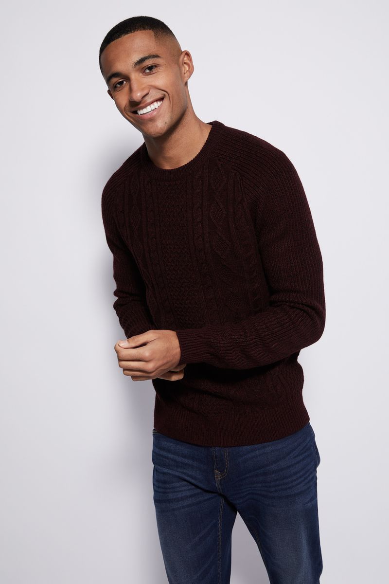 Burgundy Cable Knit jumper