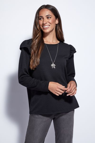 Black Top with Star necklace