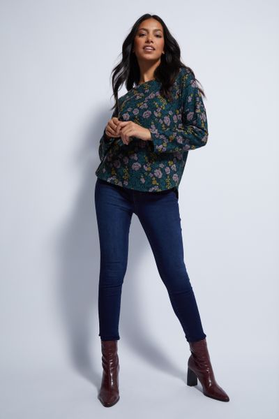 Green Floral Cosy top