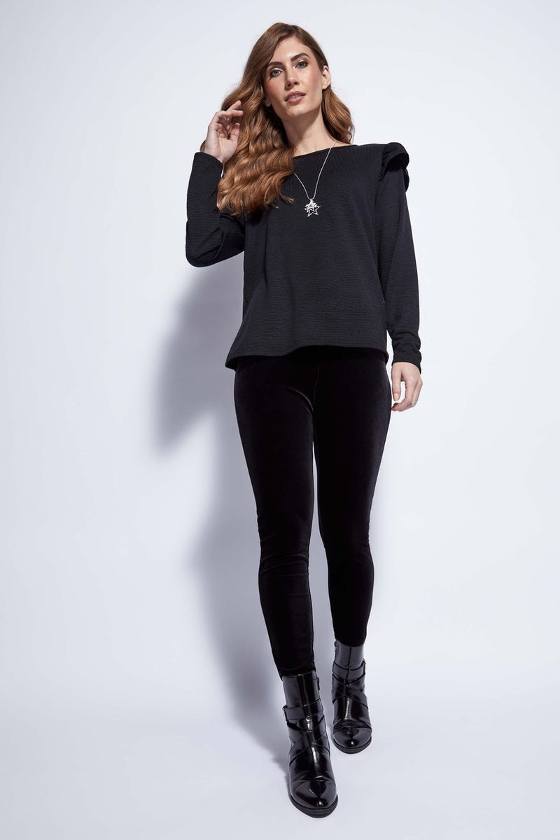 Black Velvet Leggings - Nutmeg