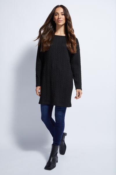 Black Cable Pattern tunic