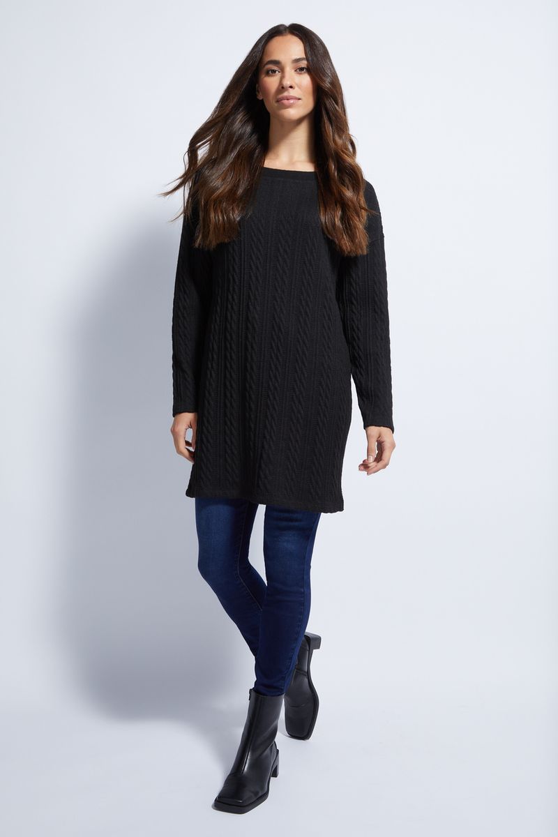 Black Cable Pattern tunic