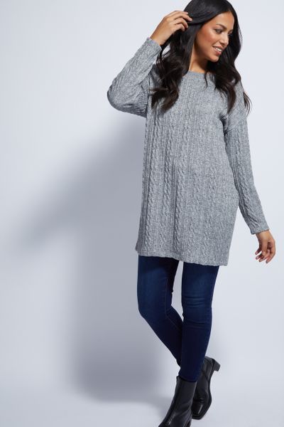 Grey Cable Pattern tunic