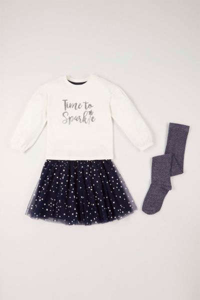 3 Piece Tulle Set with Tights 1-10 yrs