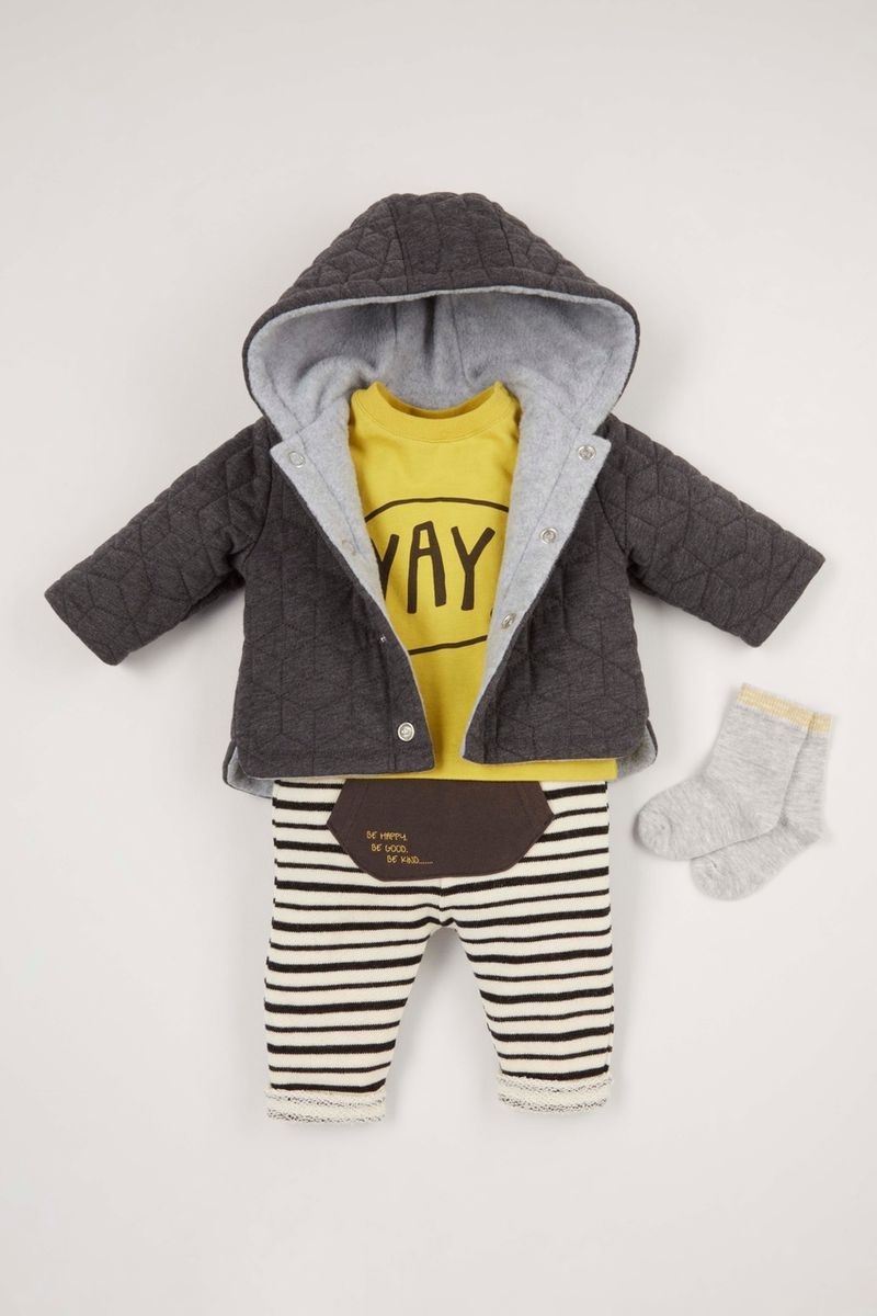 Jacket with Slogan T-shirt & Leggings Set