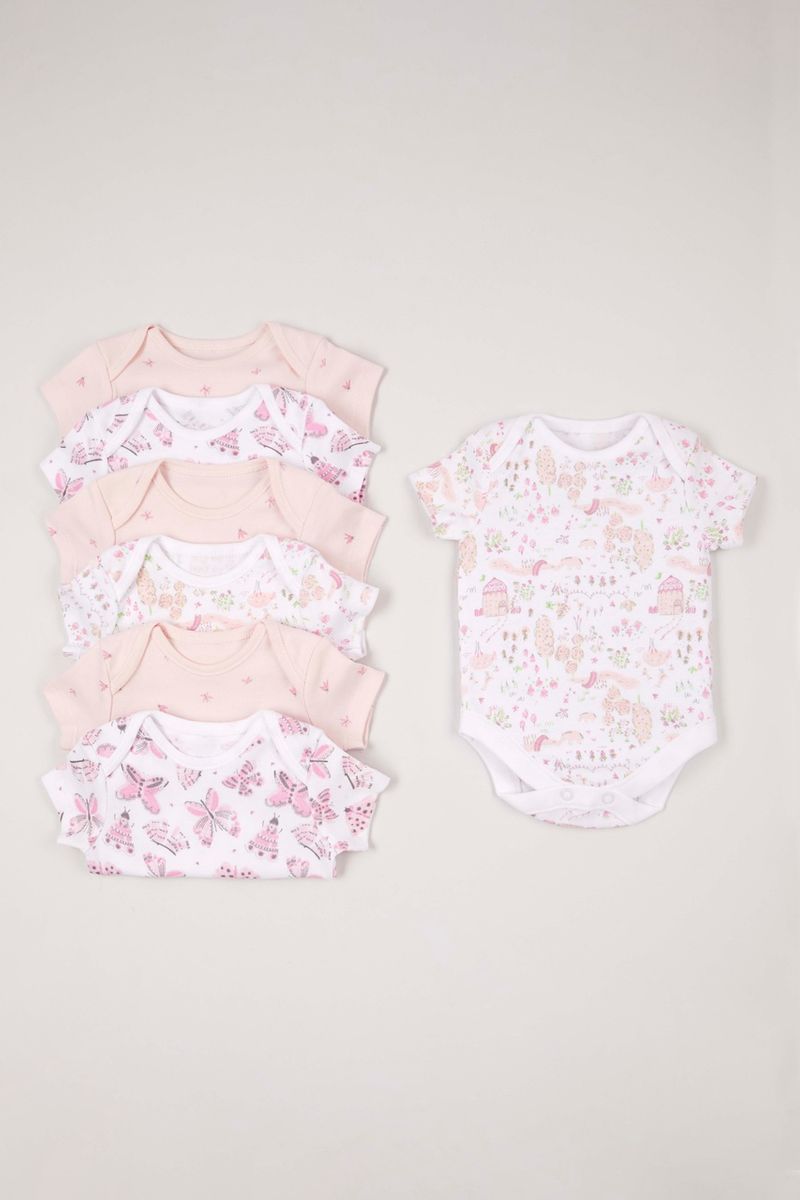 7 Pack Pink Butterfly Bodysuits