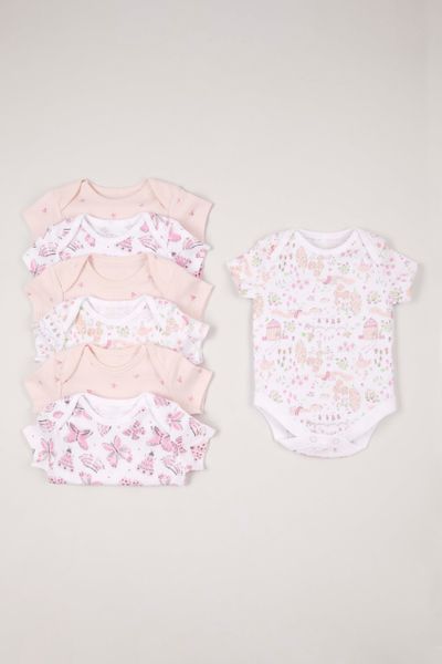 7 Pack Pink Butterfly Bodysuits