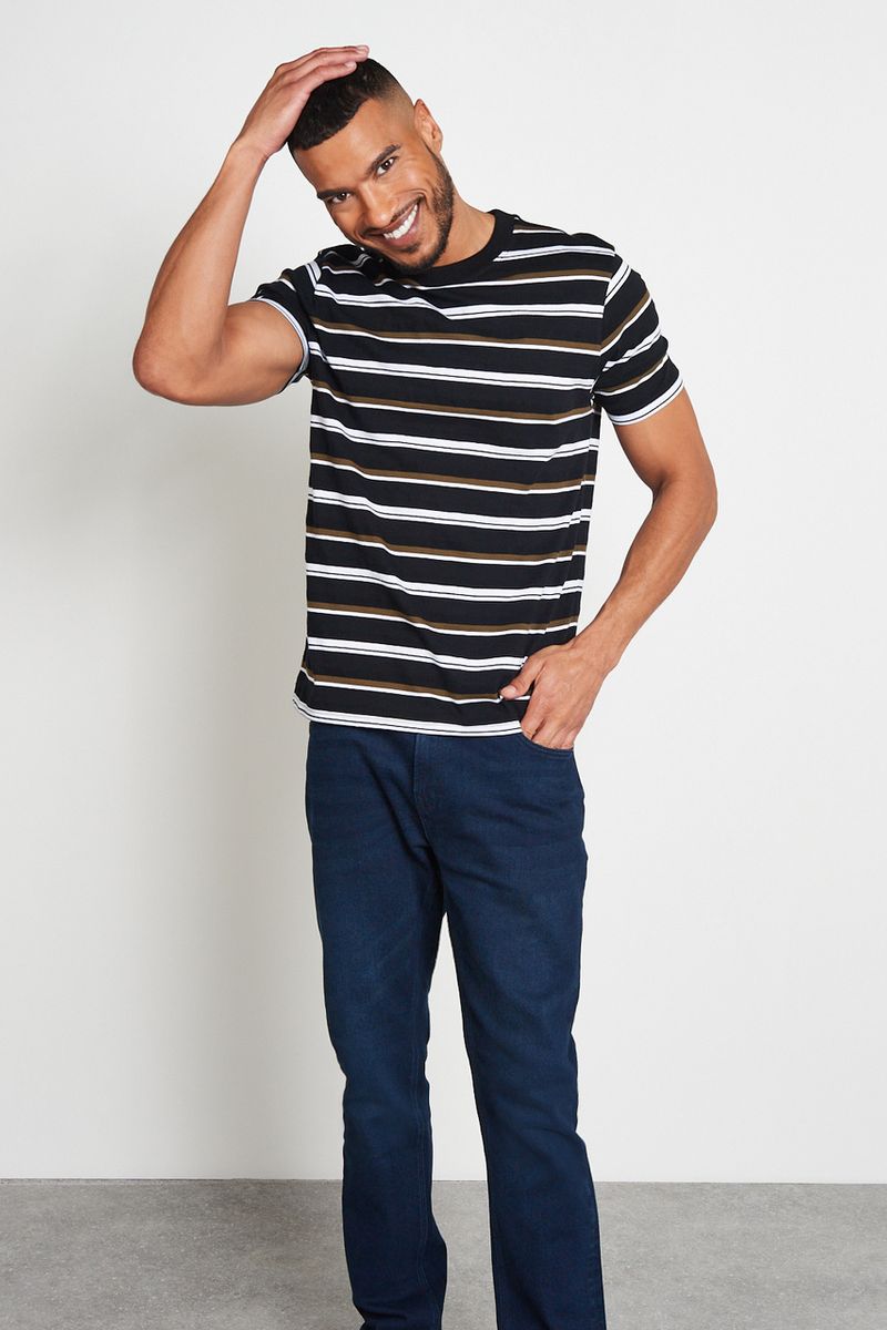 Khaki Textured Stripe T-shirt
