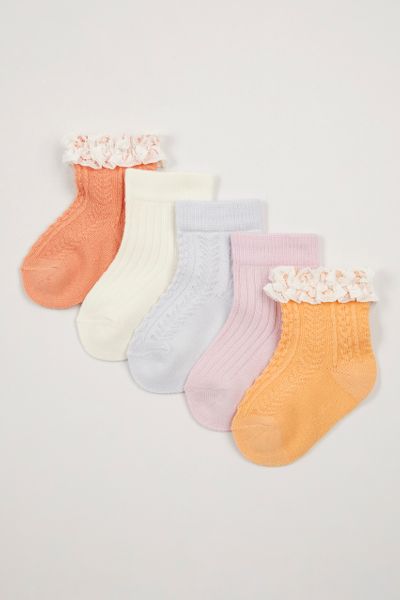 5 Pack Pastel Frill Socks